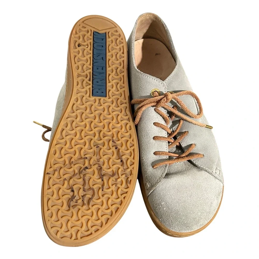 Birkenstock Arran Suede Lace Up Sneaker Blue Gray 41 Men's 8 Women's 10 Wide